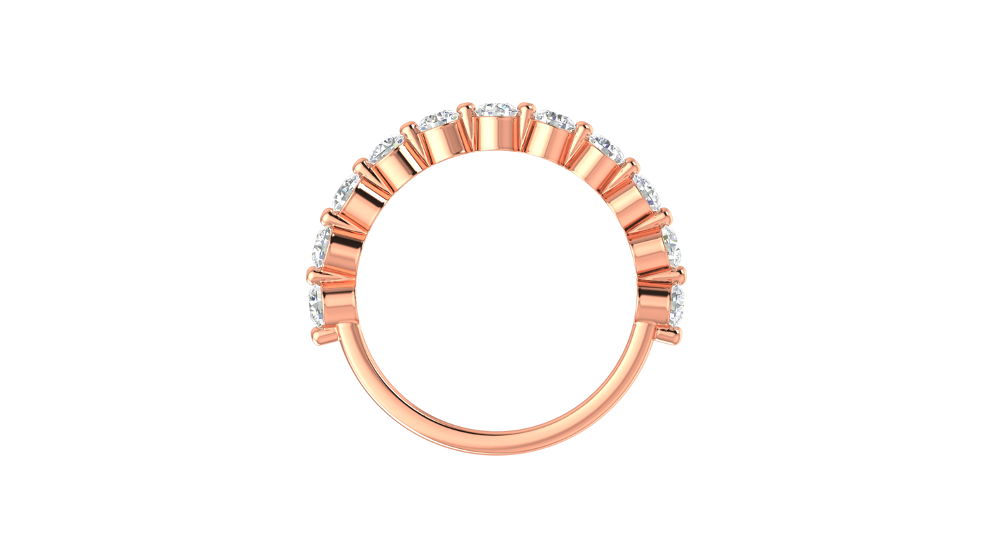 0.60 Ctw Bezal-Set Wedding Band Set In 14K Rose Gold