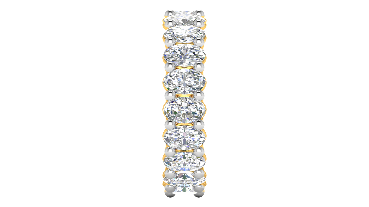 5.70 Ctw Oval Cut Diamond Eternity Band Set In 14K Yellow Gold