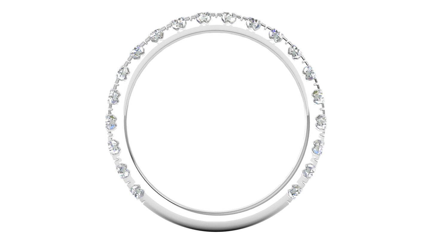 0.90 Ctw Timeless 4 Prong Wedding Band Set In 14K White Gold