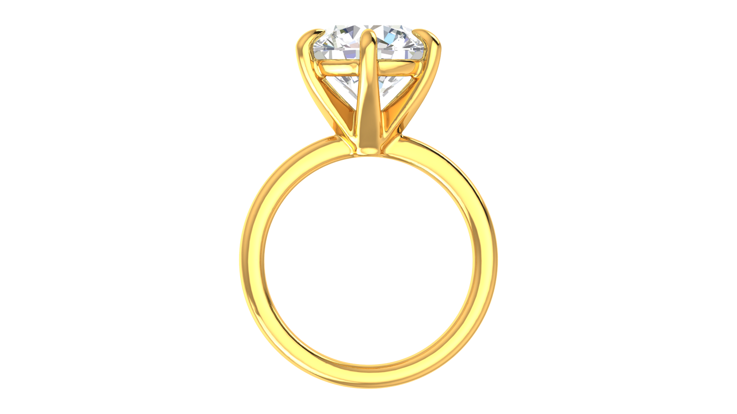 5.00 Ctw Classic Solitaire Engagement Ring Set In 14K Yellow Gold