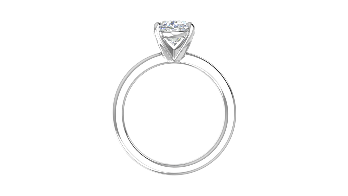 2.00 Ctw Oval Cut Solitaire Engagement Ring Set In 14K White Gold