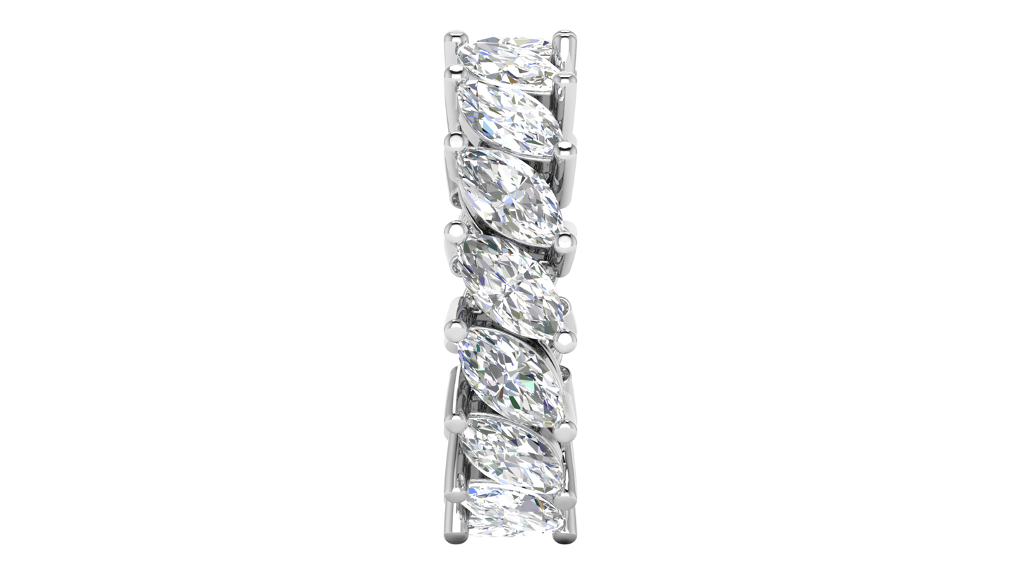 4.80 Ctw Marquise Cut Diamond Eternity Band Set In 14K White Gold