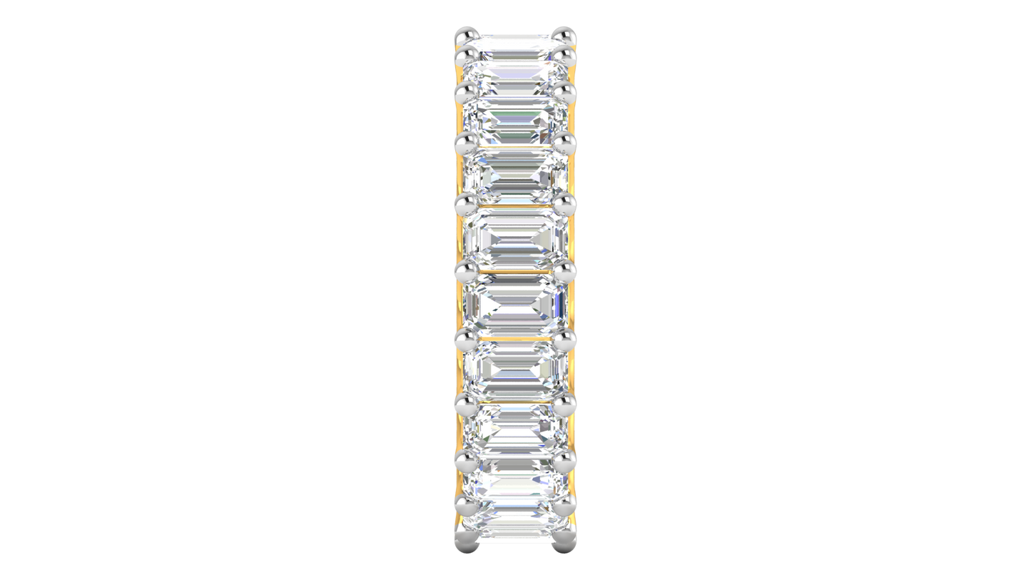 6.90 Ctw Emerald Cut Diamond Eternity Band Set In 14K Yellow Gold