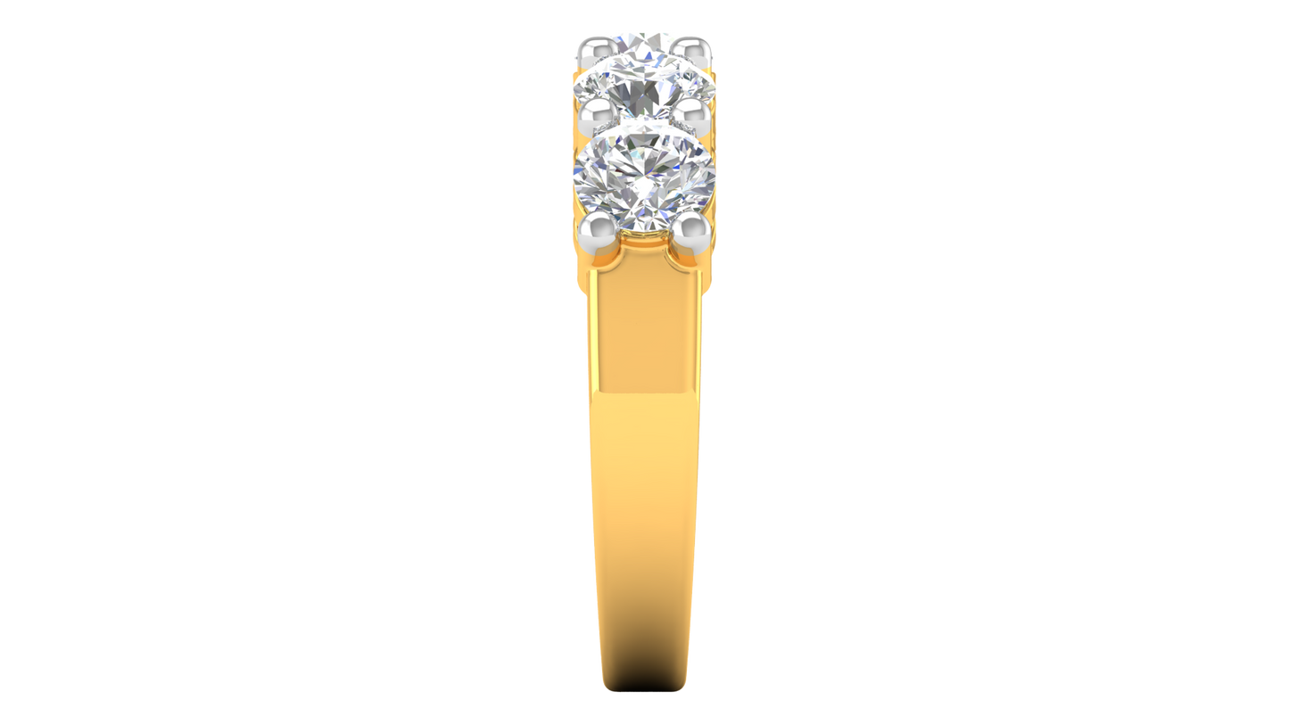 2.50 Ctw Elegant Five-Stone Wedding Band Set In 14K Yellow Gold