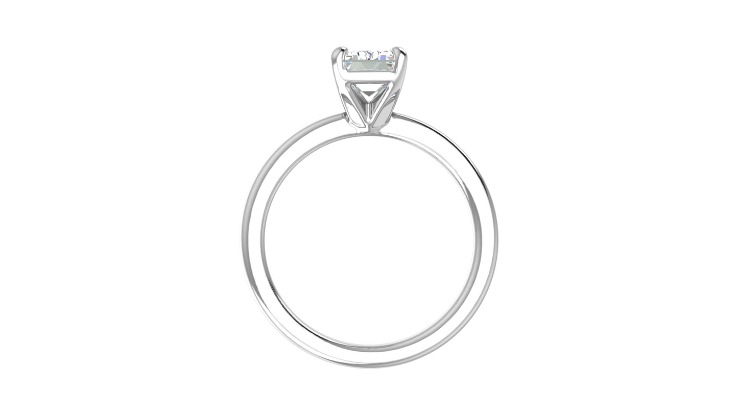 2.00 Ctw Emerald Cut Solitaire Engagement Ring Set In 14k White Gold