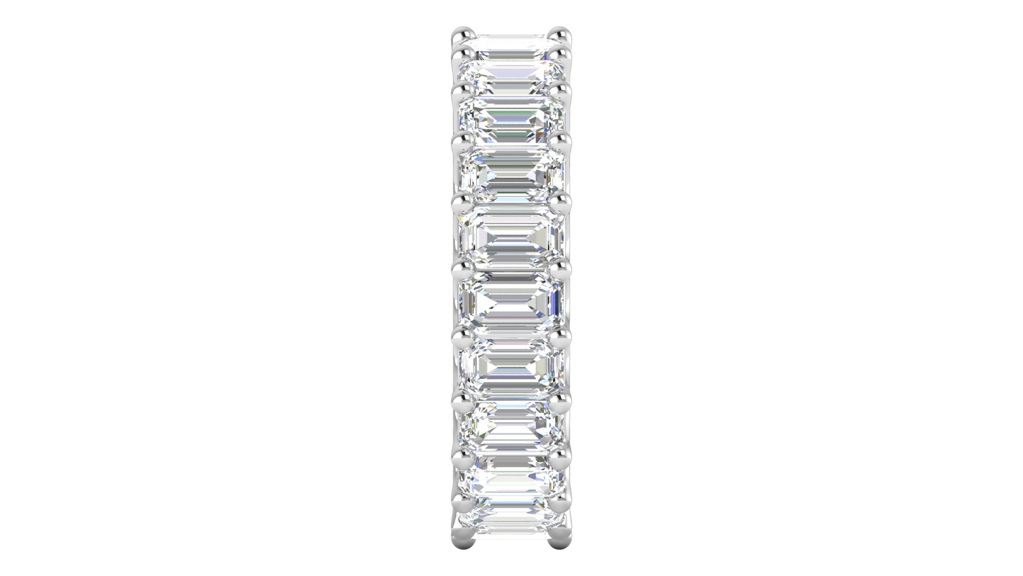 6.90 Ctw Emerald Cut Diamond Eternity Band Set In 14K White Gold