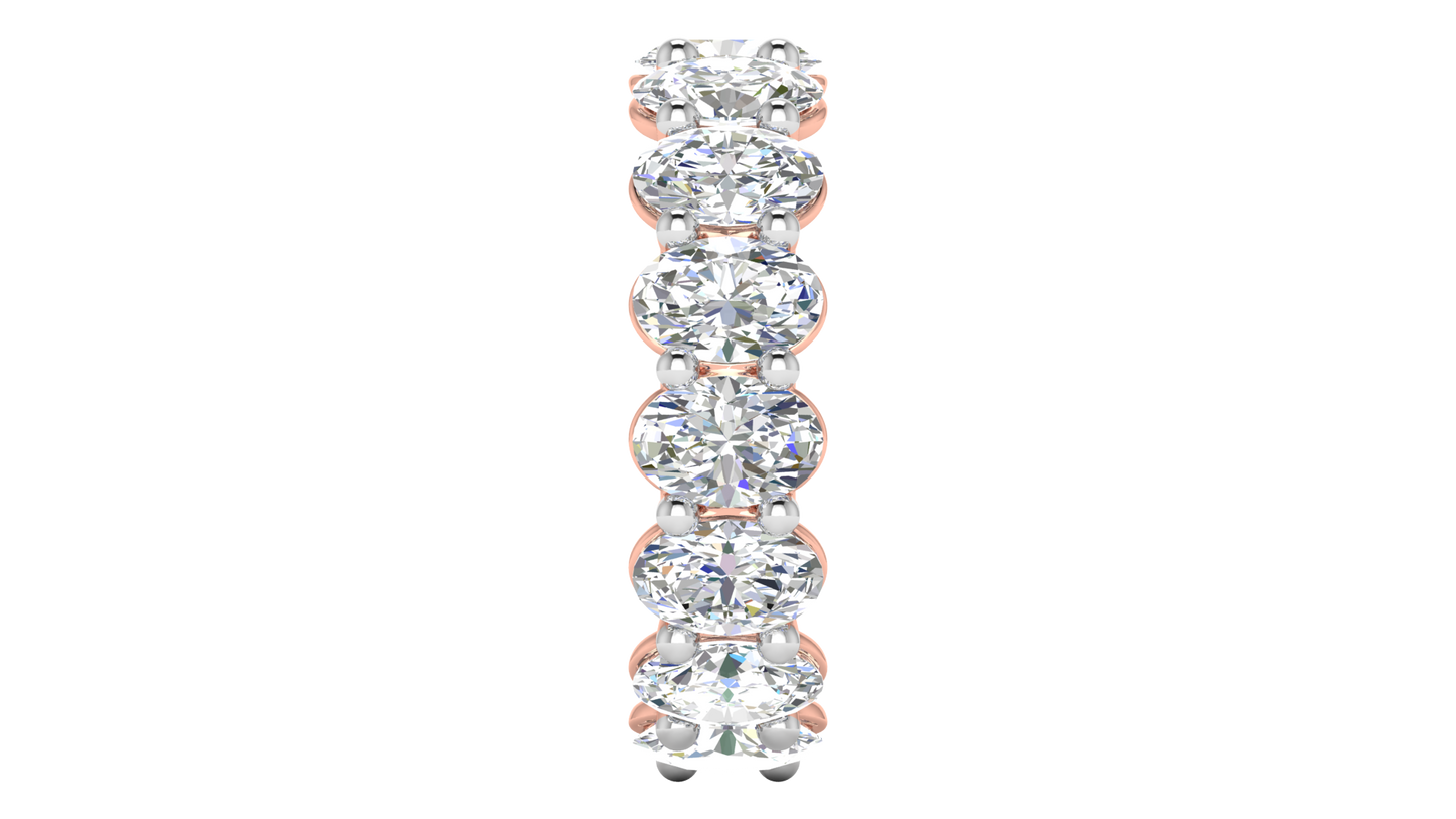 7.50 Ctw Oval Cut Diamond Eternity Band Set In 14K Rose Gold