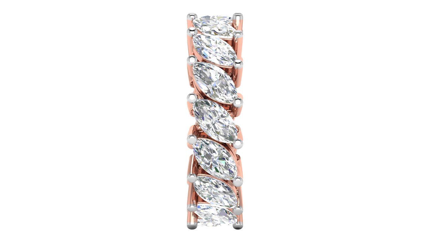 4.80 Ctw Marquise Cut Diamond Eternity Band Set In 14K Rose Gold