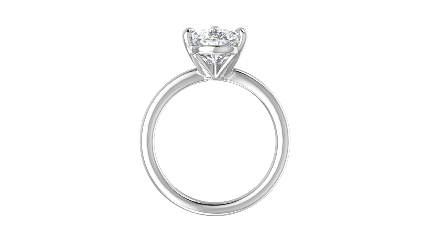 3.00 Ctw Pear Cut Solitaire Engagement Ring Set In 14K White Gold