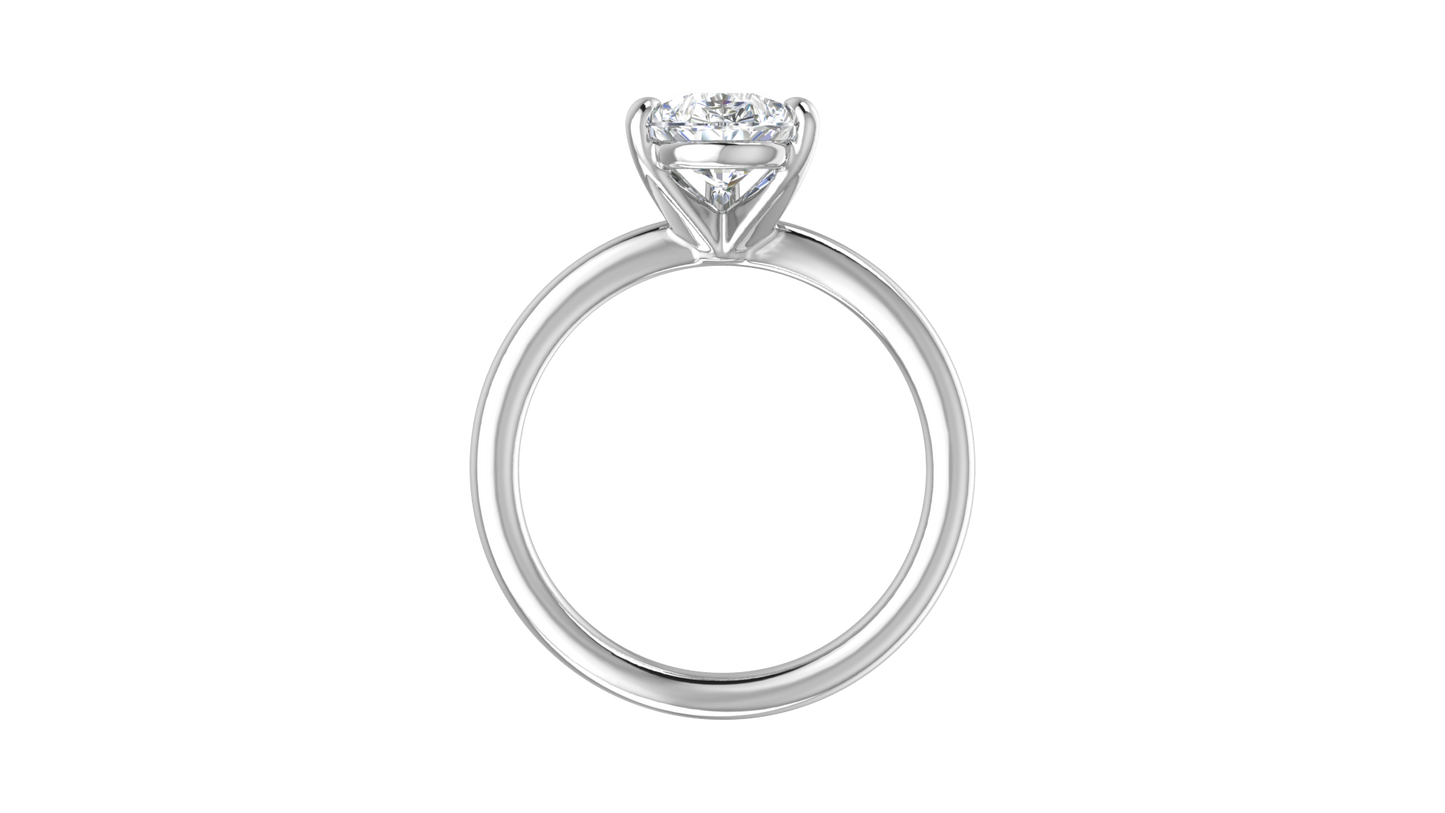 2.00 Ctw Pear Cut Solitaire Engagement Ring Set In 14K White Gold
