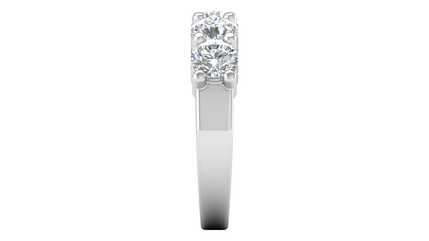 2.50 Ctw Elegant Five-Stone Wedding Band Set In 14K White Gold