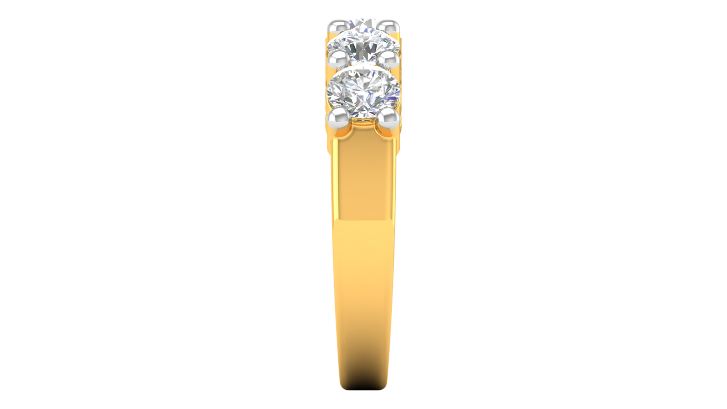 2.00 Ctw Elegant Five-Stone Wedding Band Set In 14K Yellow Gold