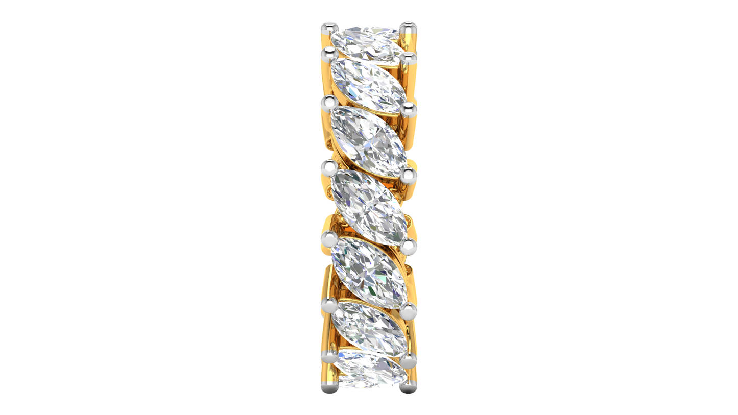 4.80 Ctw Marquise Cut Diamond Eternity Band Set In 14K Yellow Gold