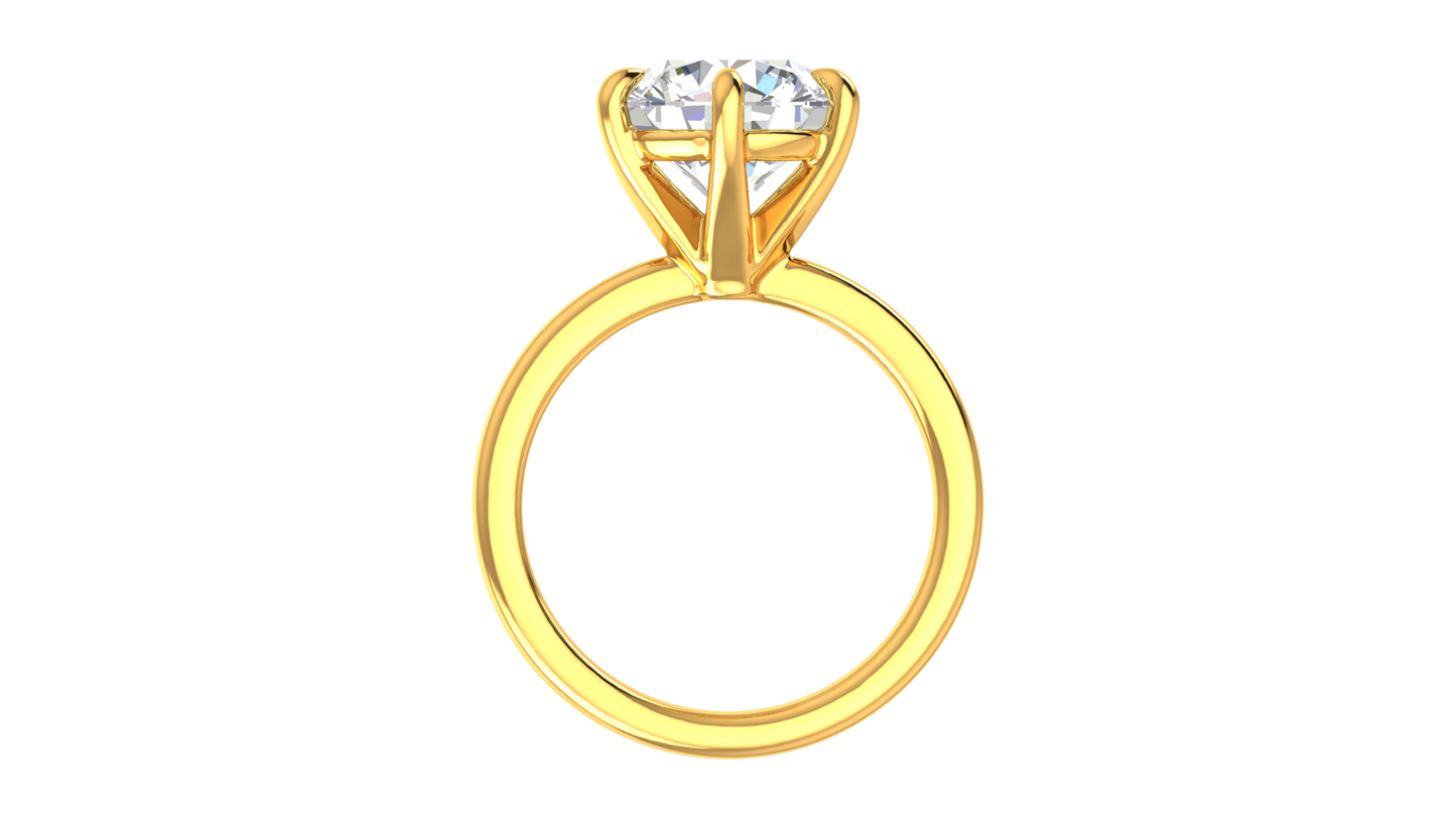 4.00 Ctw Classic Solitaire Engagement Ring Set In 14K Yellow Gold