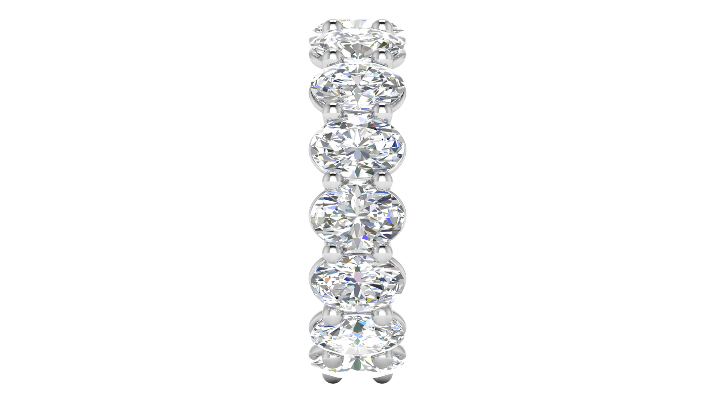 7.50 Ctw Oval Cut Diamond Eternity Band Set In 14K White Gold