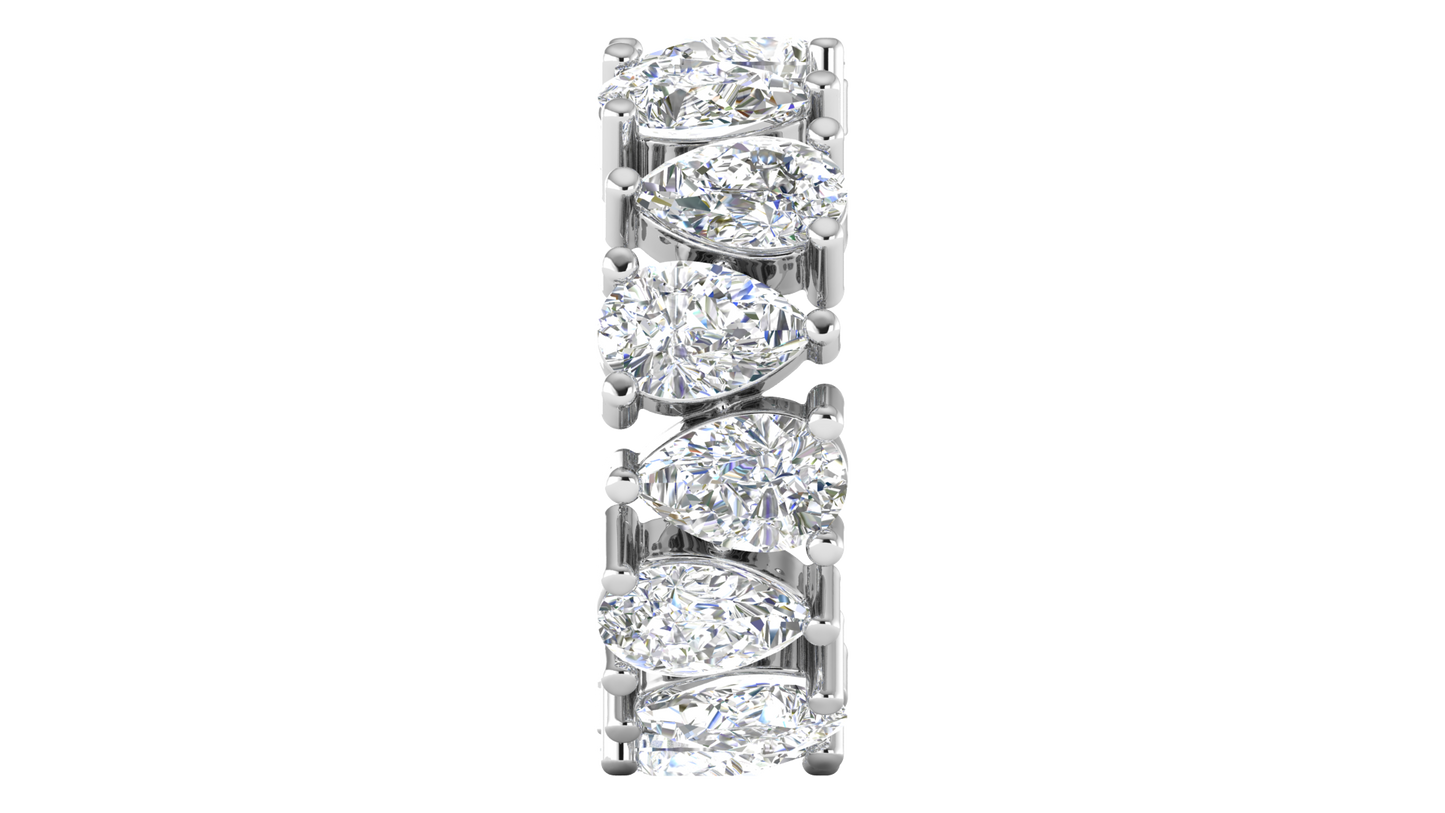 7.00 Ctw Pear Cut Diamond Eternity Band Set In 14K White Gold