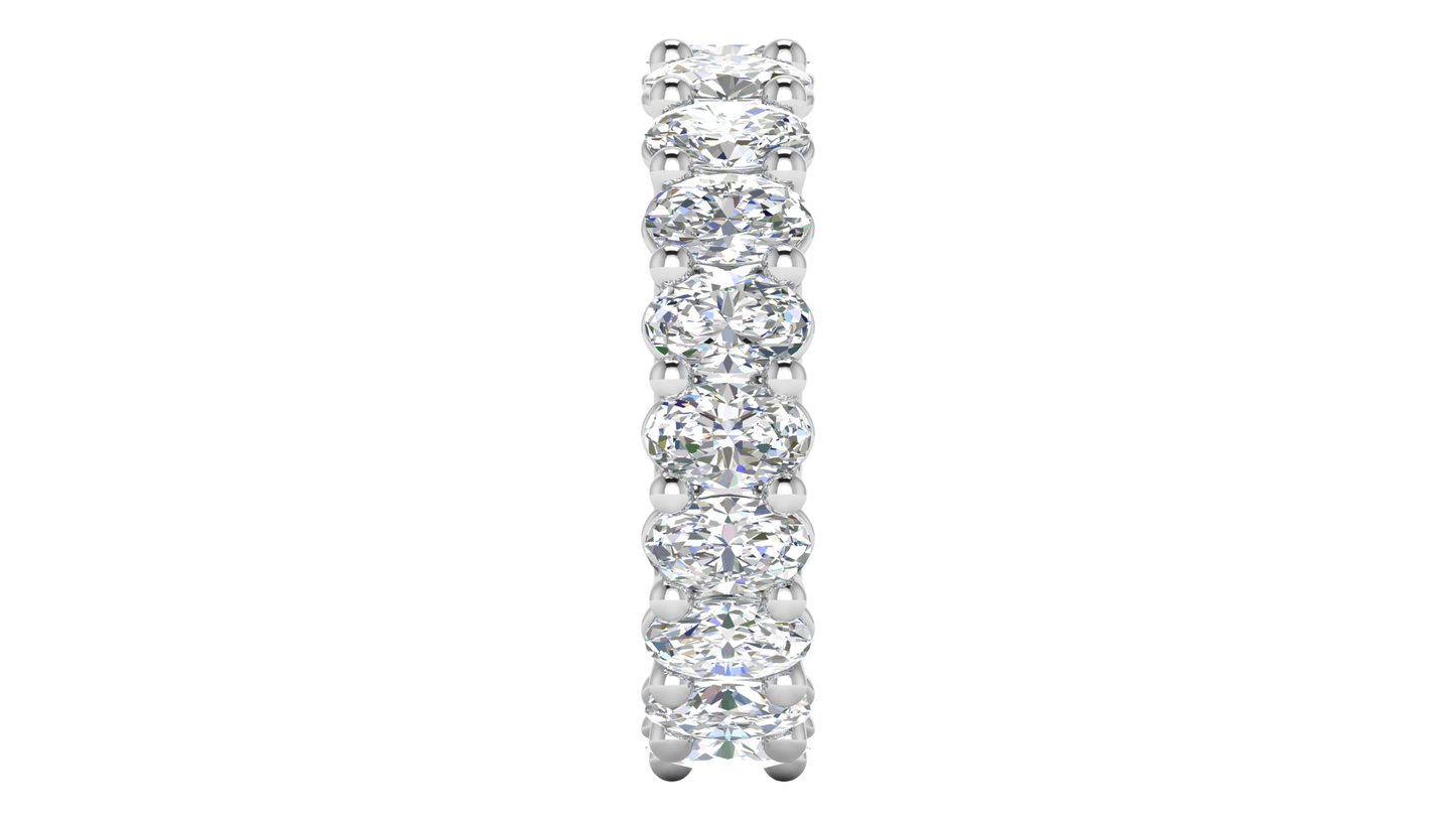 5.70 Ctw Oval Cut Diamond Eternity Band Set In 14K White Gold