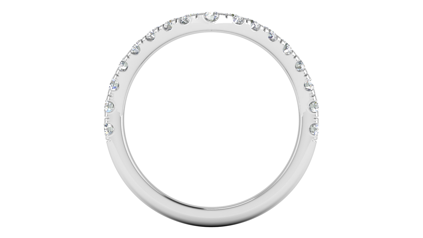 0.68 Ctw Elegant Diamond Chevron Ring Set In 14K White Gold