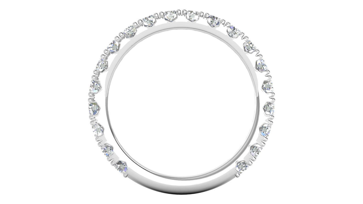 1.20 Ctw Timeless 4 Prong Wedding Band Set In 14K White Gold