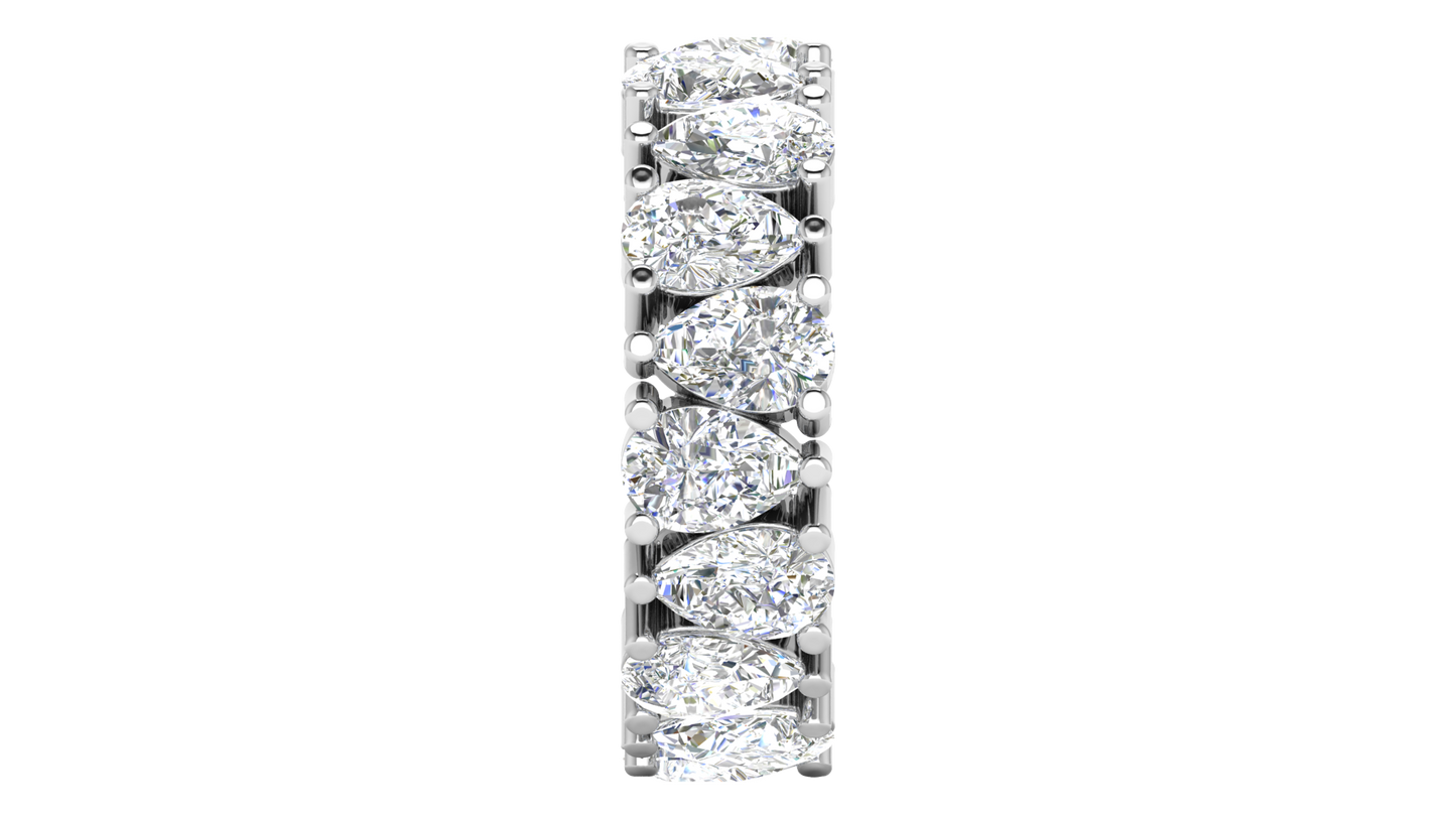 5.40 Ctw Pear Cut Diamond Eternity Band Set In 14K White Gold