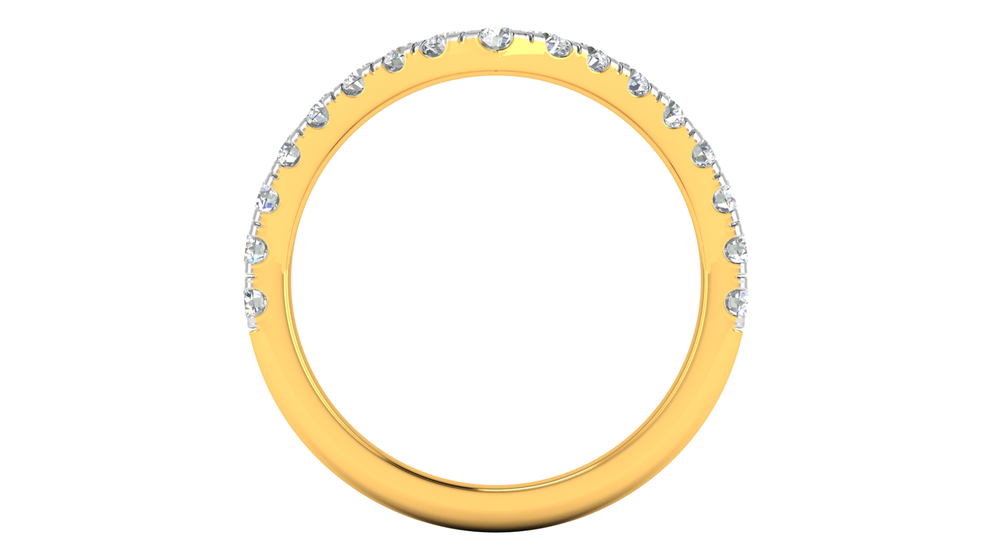 0.68 Ctw Elegant Diamond Chevron Ring Set In 14K Yellow Gold