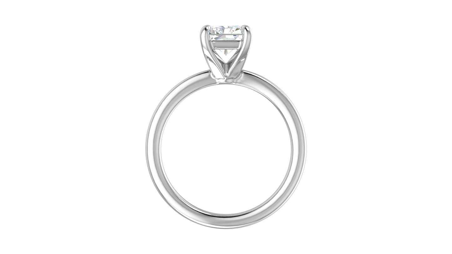 2.00 Ctw Radiant Cut Solitaire Engagement Ring Set In 14K White Gold