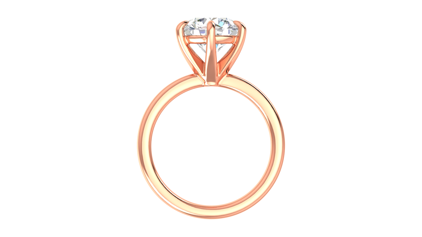 3.00 Ctw Classic Solitaire Engagement Ring Set In 14K Rose Gold