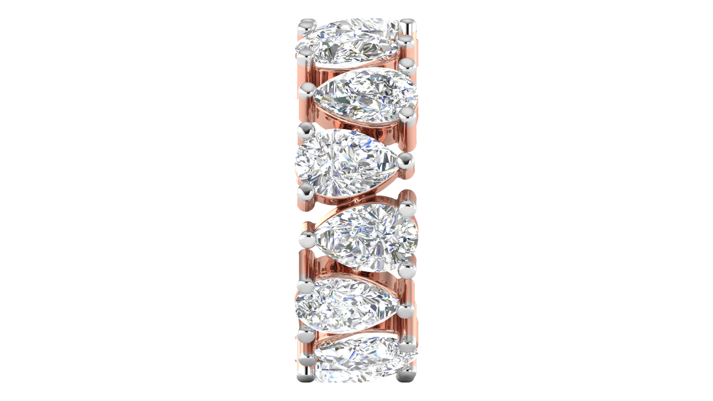 7.00 Ctw Pear Cut Diamond Eternity Band Set In 14K Rose Gold