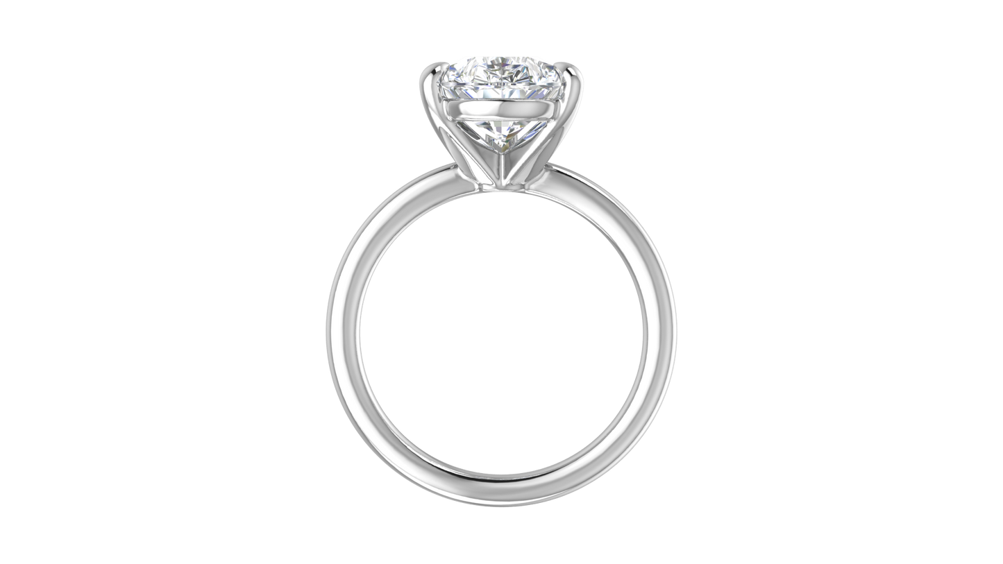 4.00 Ctw Pear Cut Solitaire Engagement Ring Set In 14K White Gold