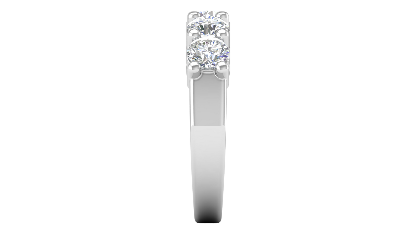2.00 Ctw Elegant Five-Stone Wedding Band Set In 14K White Gold