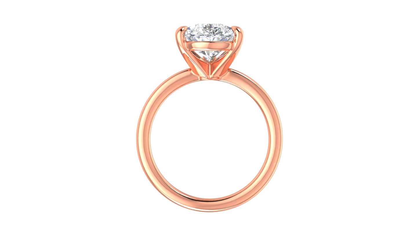 4.00 Ctw Pear Cut Solitaire Engagement Ring Set In 14K Rose Gold