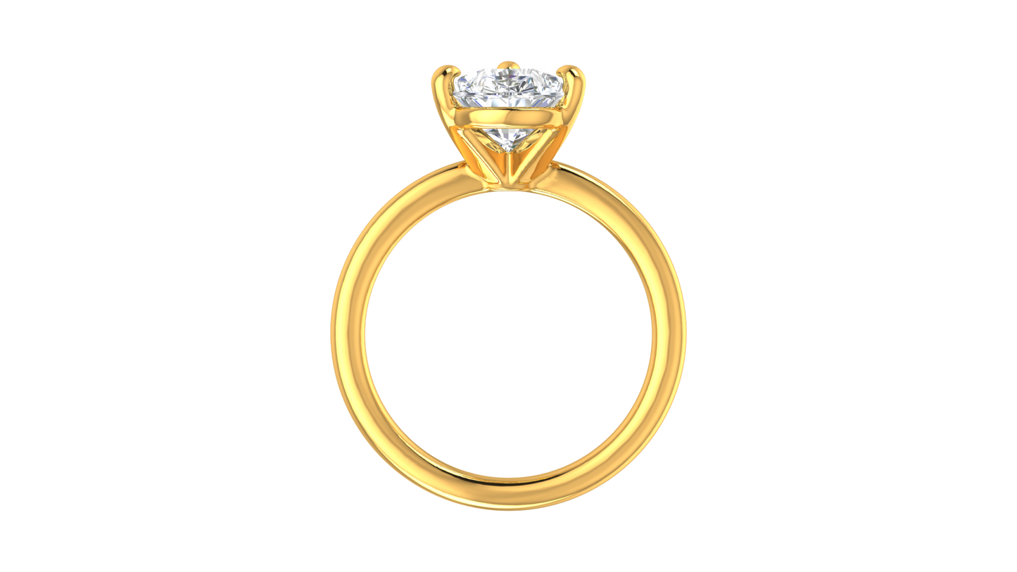 3.00 Ctw Pear Cut Solitaire Engagement Ring Set In 14K Yellow Gold