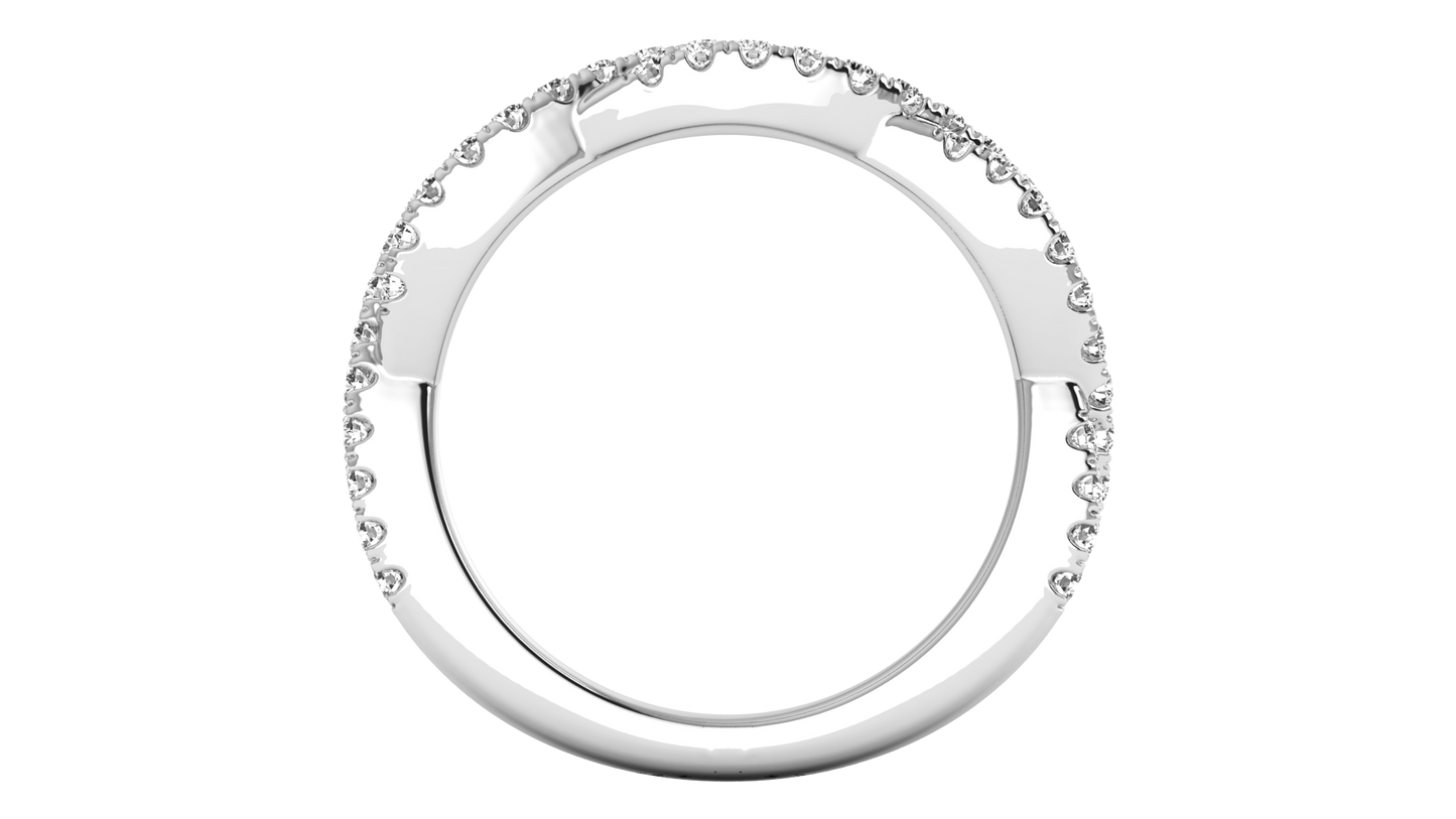 0.68 Ctw Sparkling Infinity Diamond Ring Set In 14K White Gold