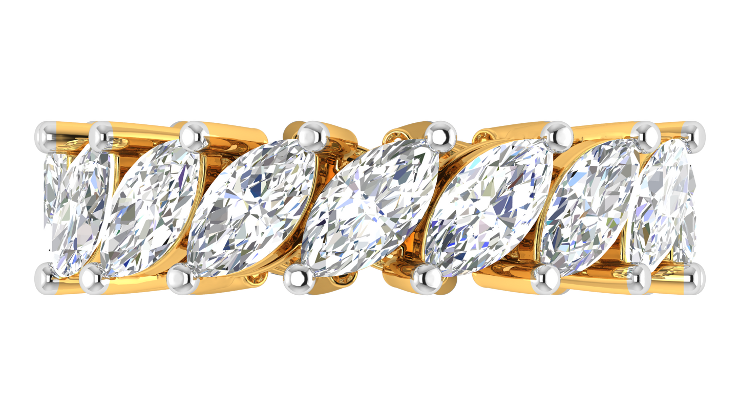 4.80 Ctw Marquise Cut Diamond Eternity Band Set In 14K Yellow Gold