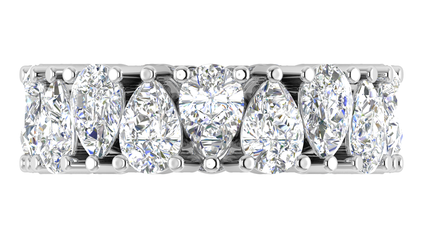 4.40 Ctw Pear Cut Diamond Eternity Band Set In 14K White Gold
