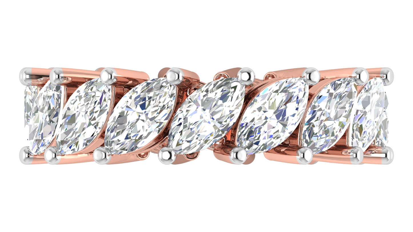 4.80 Ctw Marquise Cut Diamond Eternity Band Set In 14K Rose Gold
