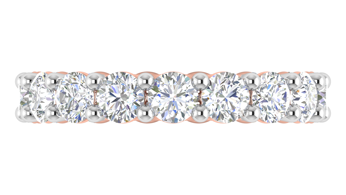 5.10 Ctw Elegant Diamond Eternity Band Set In 14K Rose Gold