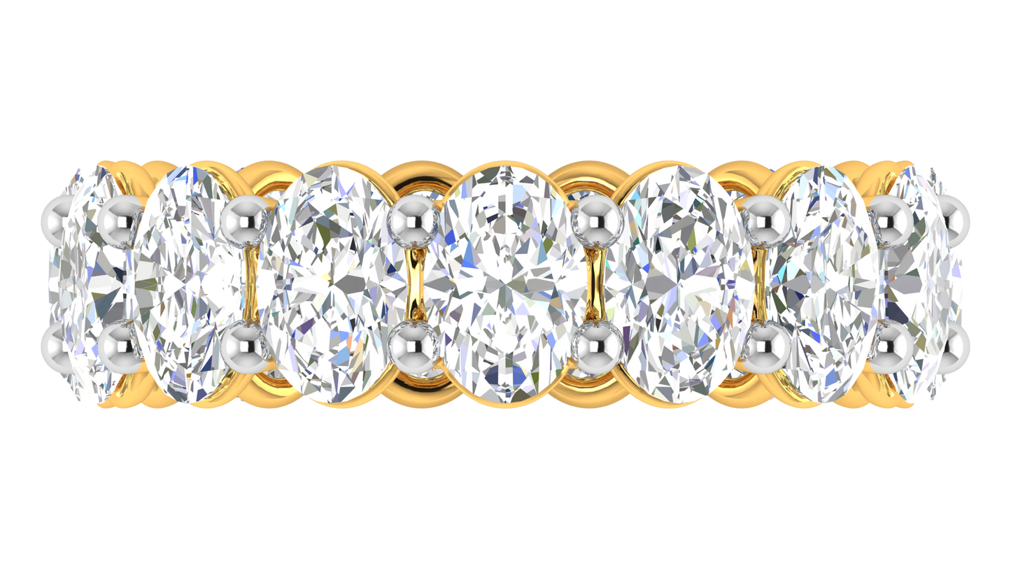 7.50 Ctw Oval Cut Diamond Eternity Band Set In 14K Yellow Gold