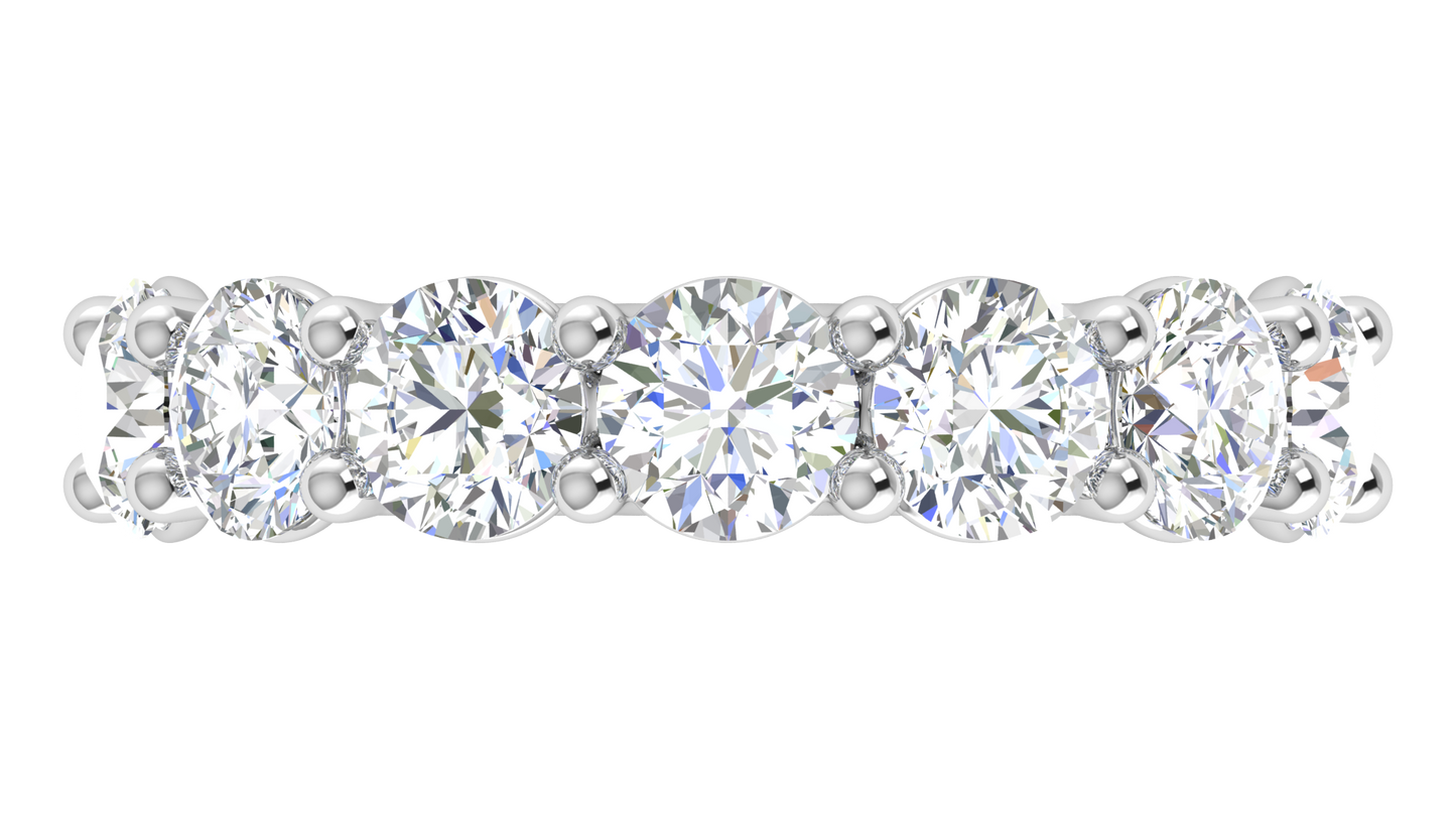 7.00 Ctw Elegant Diamond Eternity Band Set In 14K White Gold