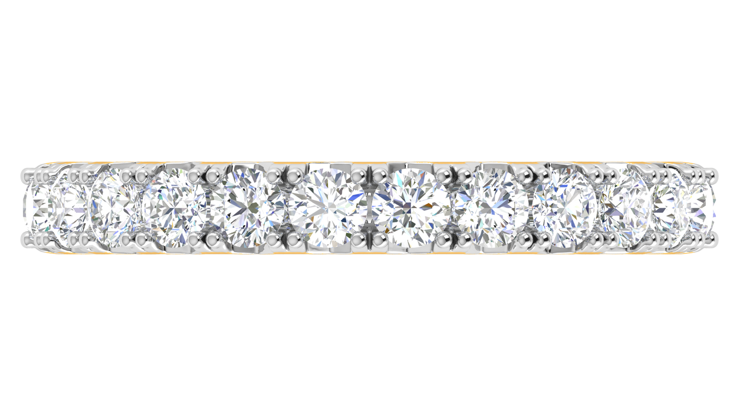 1.20 Ctw Timeless 4 Prong Wedding Band Set In 14k Yellow Gold