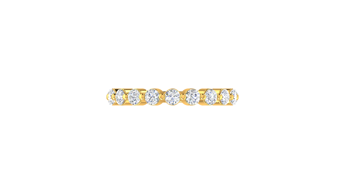 0.60 Ctw Bezal-Set Wedding Band Set In 14K Yellow Gold