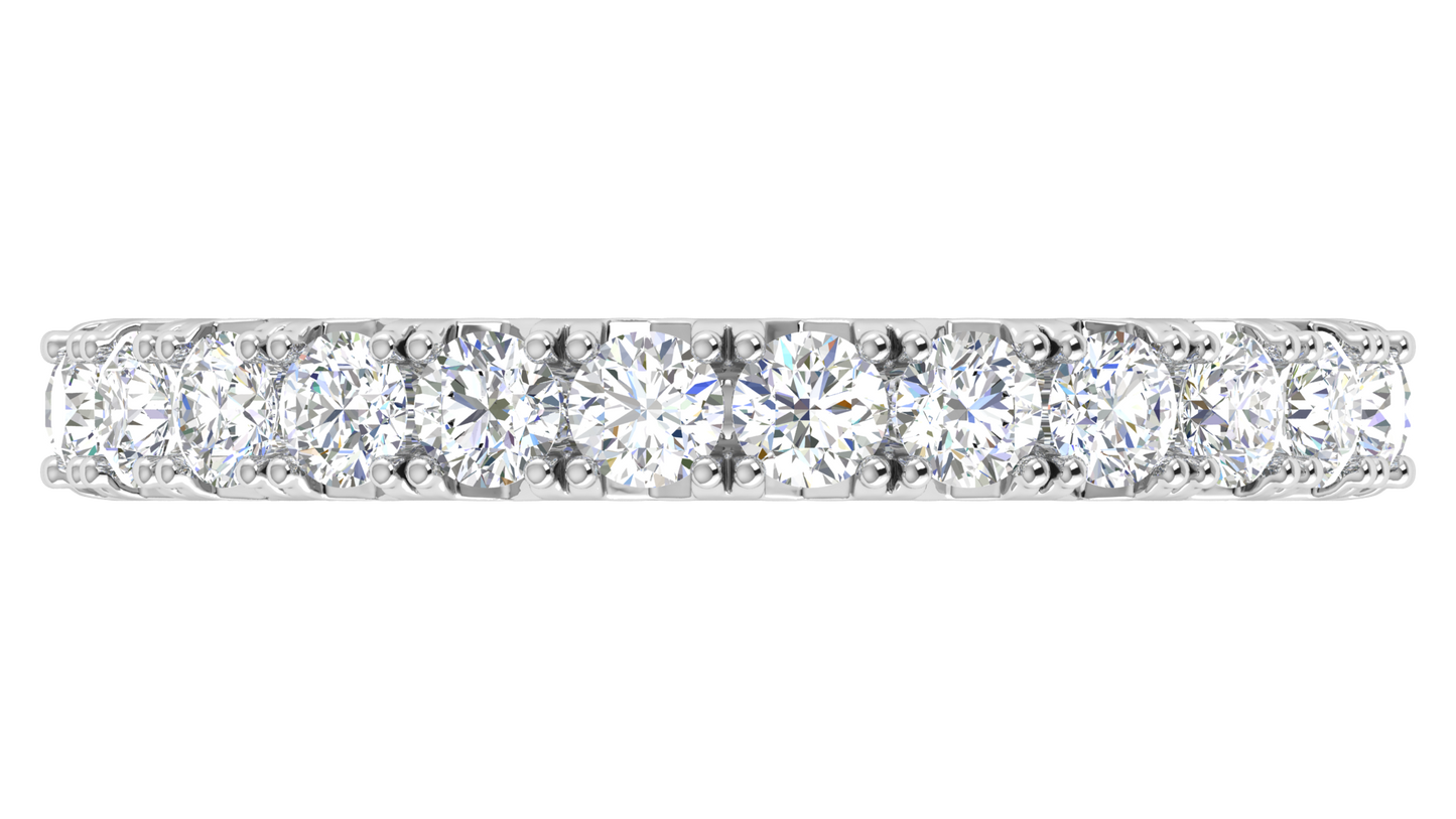 1.20 Ctw Timeless 4 Prong Wedding Band Set In 14K White Gold