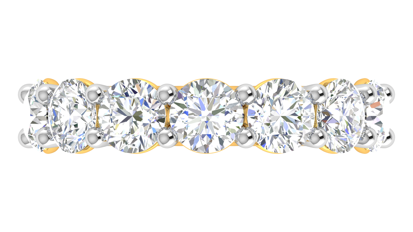 7.00 Ctw Elegant Diamond Eternity Band Set In 14K Yellow Gold