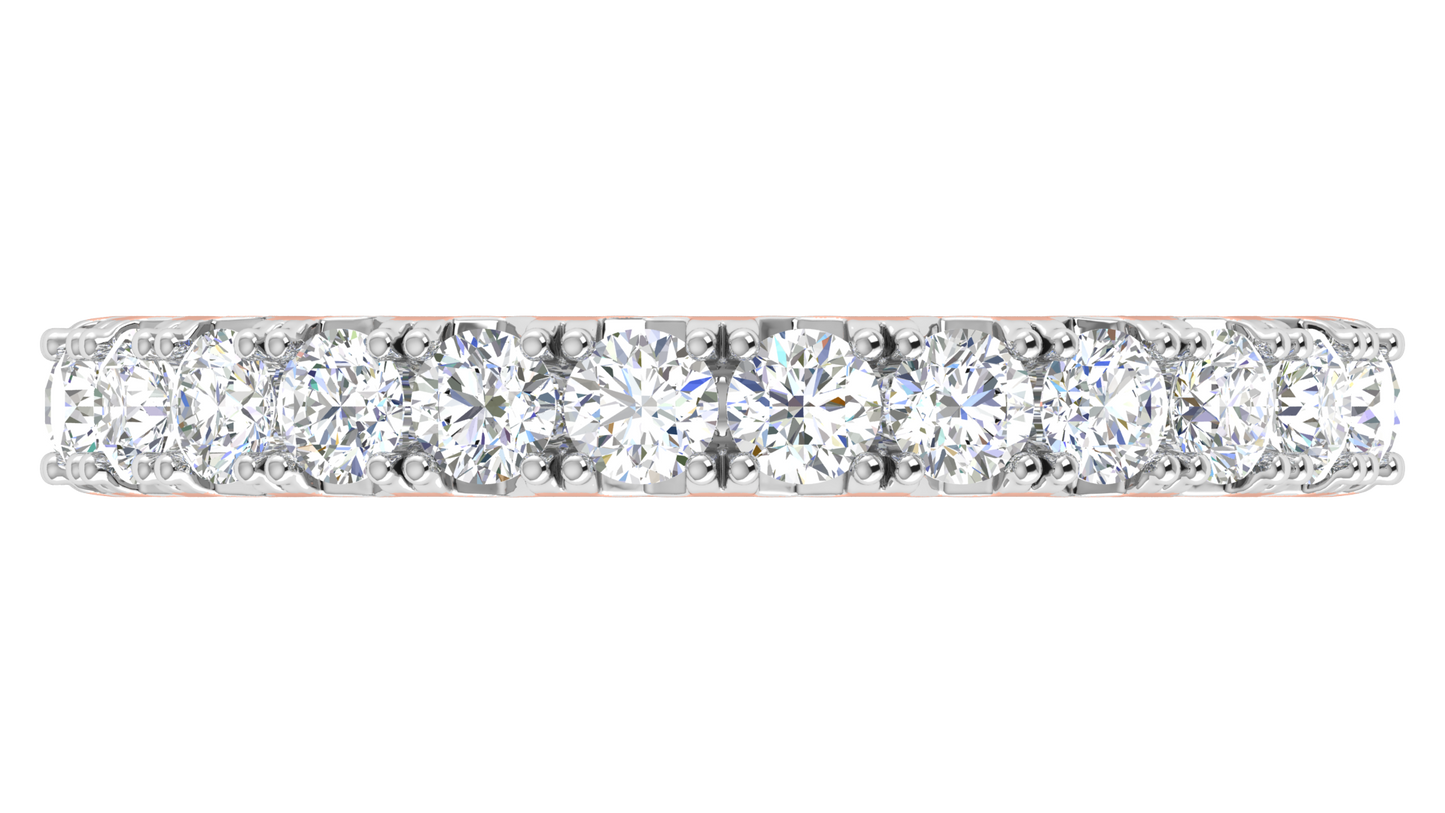 1.20 Ctw Timeless 4 Prong Wedding Band Set In 14K Rose Gold