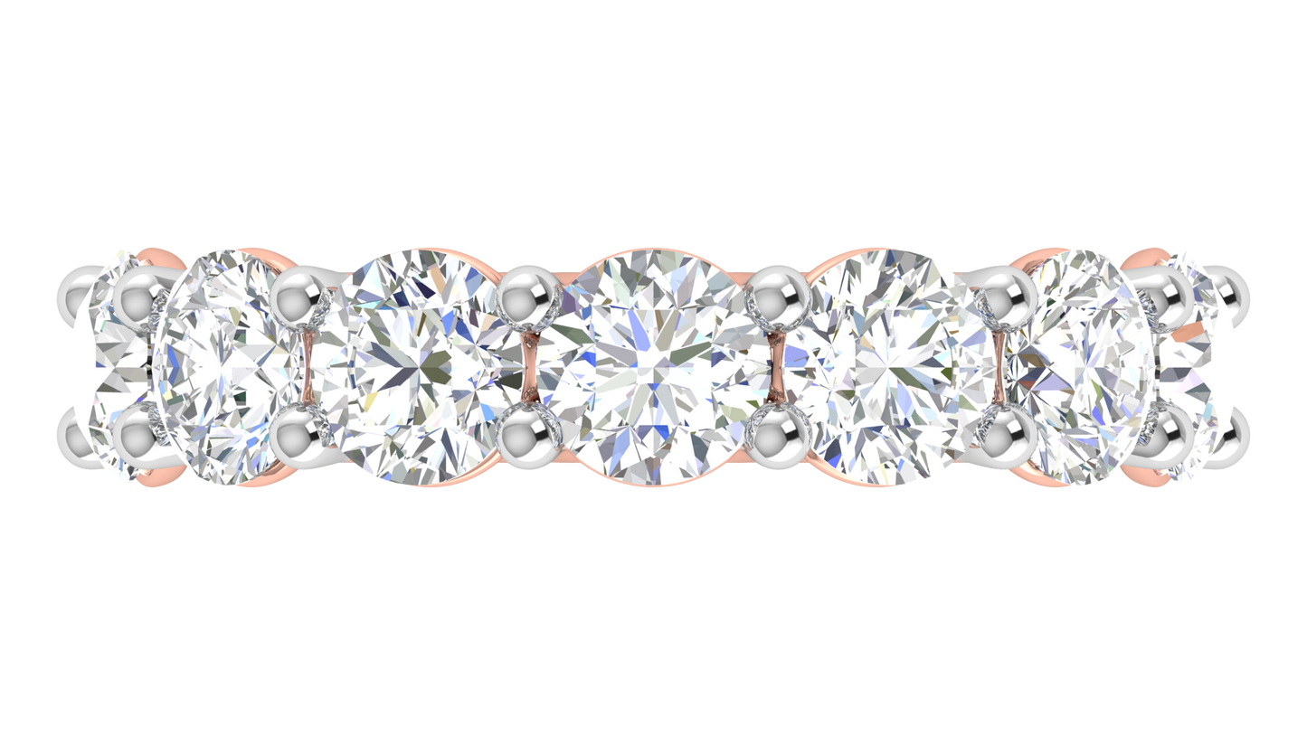 7.00 Ctw Elegant Diamond Eternity Band Set In 14K Rose Gold