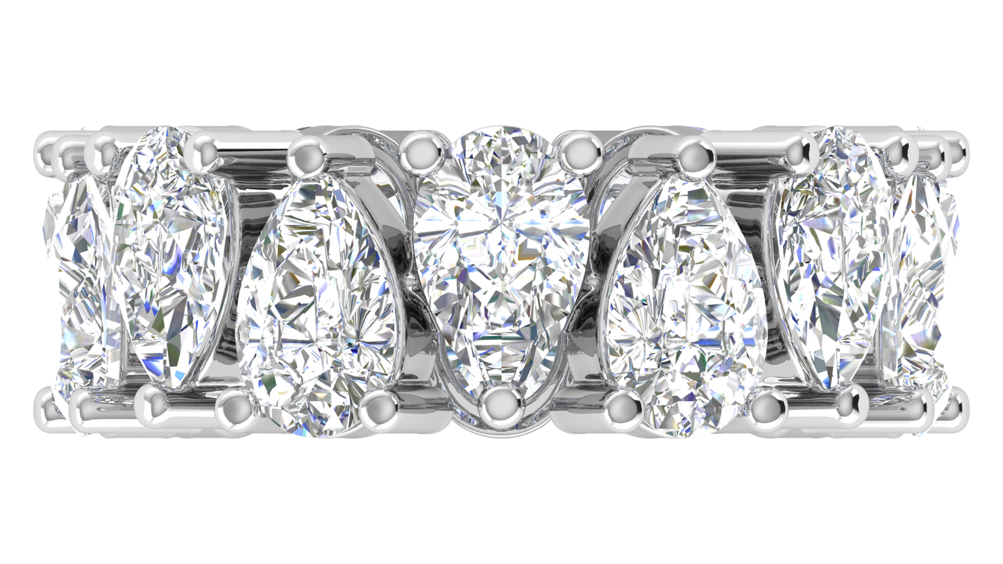 7.00 Ctw Pear Cut Diamond Eternity Band Set In 14K White Gold