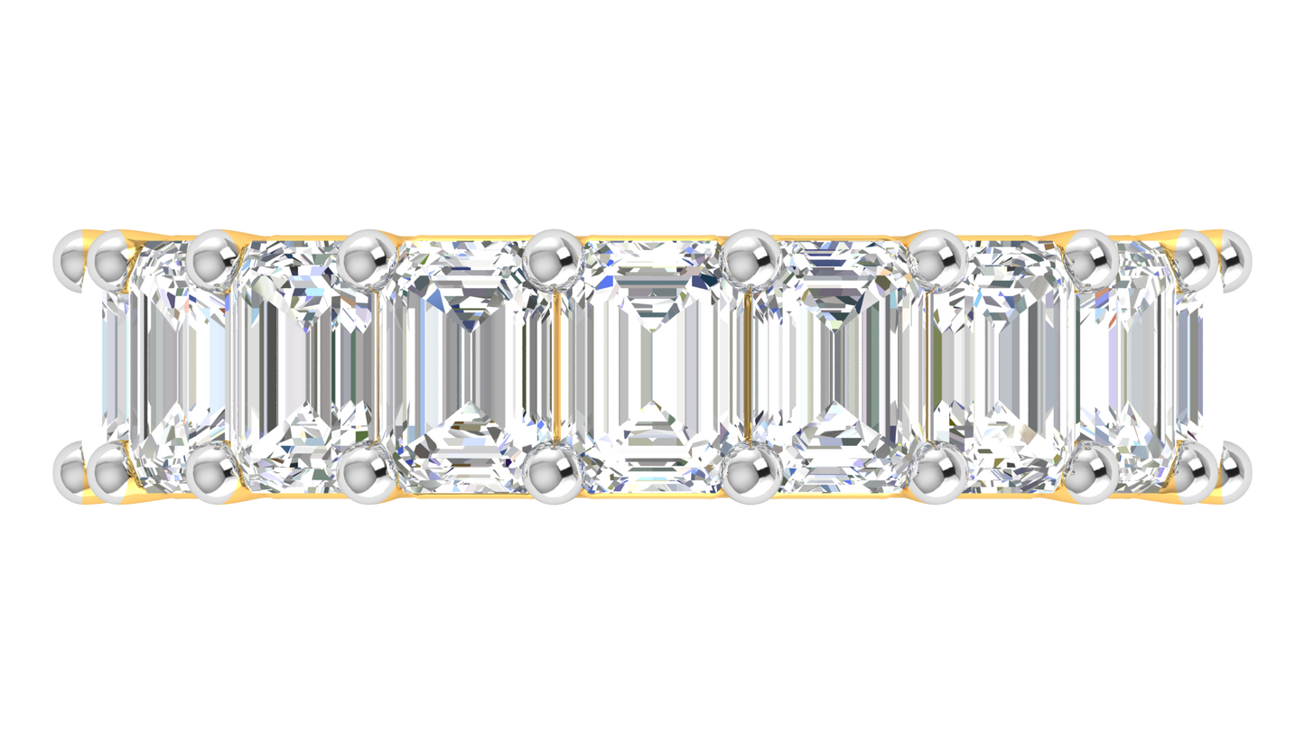 9.00 Ctw Emerald Cut Diamond Eternity Band Set In 14K Yellow Gold