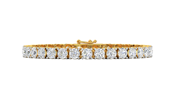 15.50 Ctw Round Brilliant Diamond Tennis Bracelet In 14K Yellow Gold