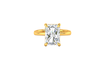 5.00 Ctw Radiant Cut Solitaire Engagement Ring Set In 14K Yellow Gold