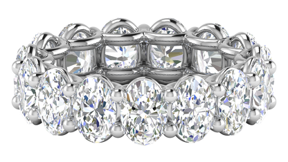 7.50 Ctw Oval Cut Diamond Eternity Band Set In 14K White Gold
